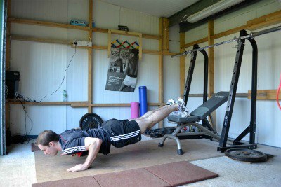 Elevated push up exercise